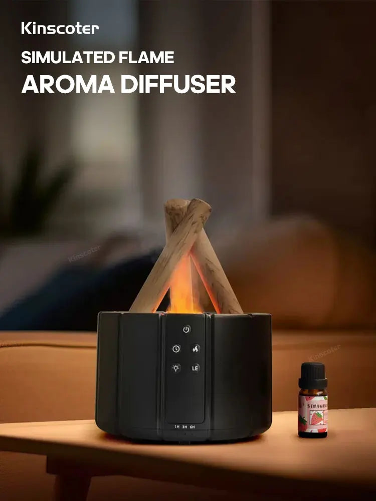 Simulated Flame Aromatherapy Diffuser β Relaxing & Stylish