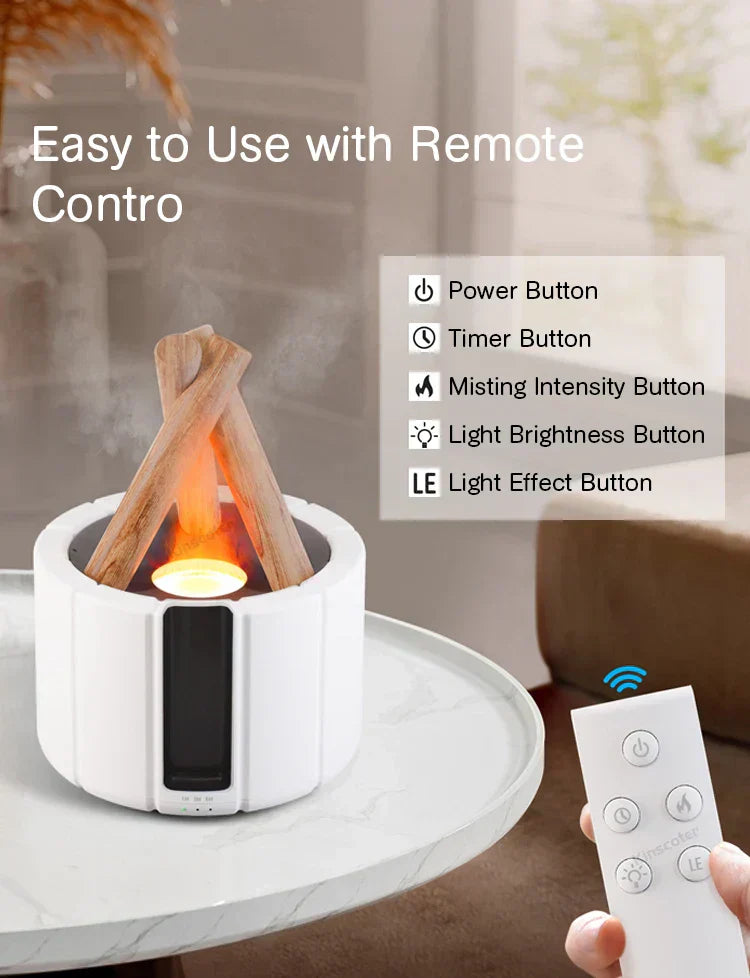 Simulated Flame Aromatherapy Diffuser β Relaxing & Stylish