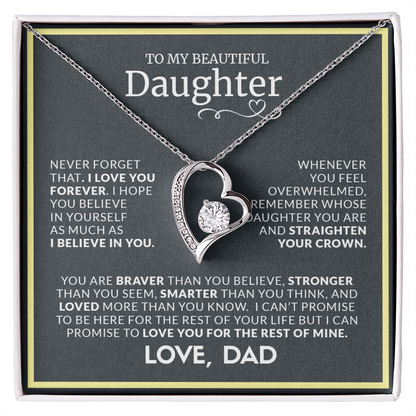 To My Beautiful Daughter | Forever Love Necklace