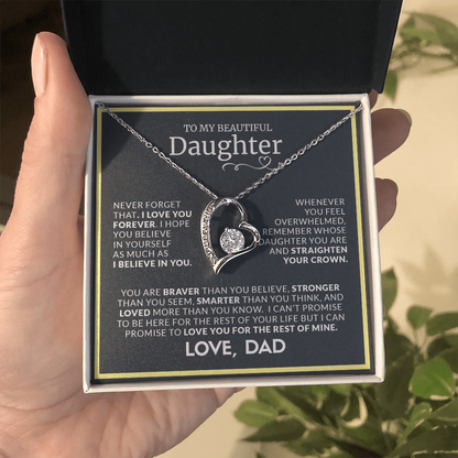 To My Beautiful Daughter | Forever Love Necklace