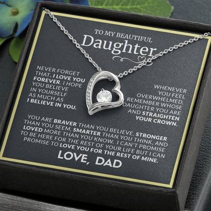 To My Beautiful Daughter | Forever Love Necklace