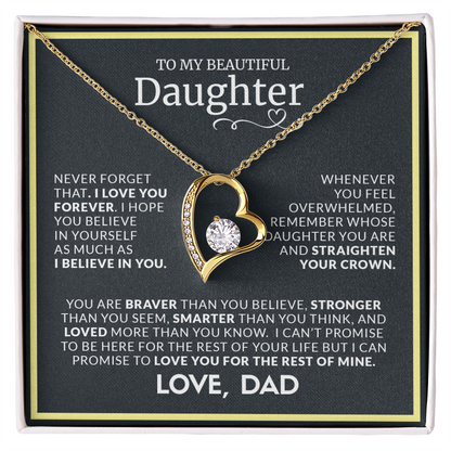 To My Beautiful Daughter | Forever Love Necklace